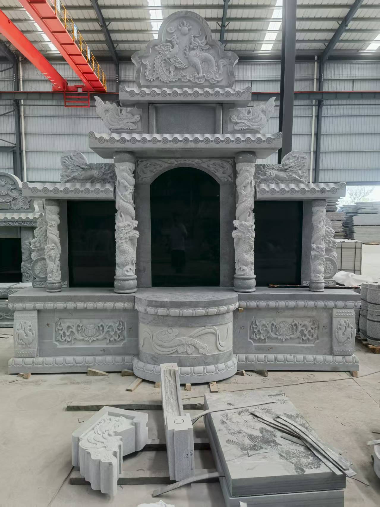 平顶山 芝麻灰高档墓碑，土墓，可定制
