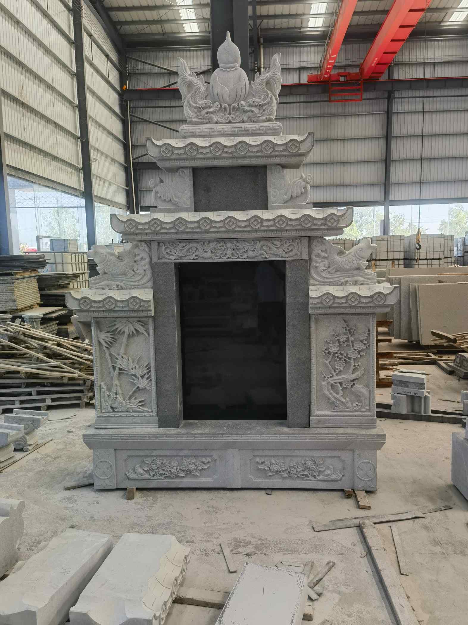 平顶山 芝麻灰高档墓碑、土墓，一套也支持定做