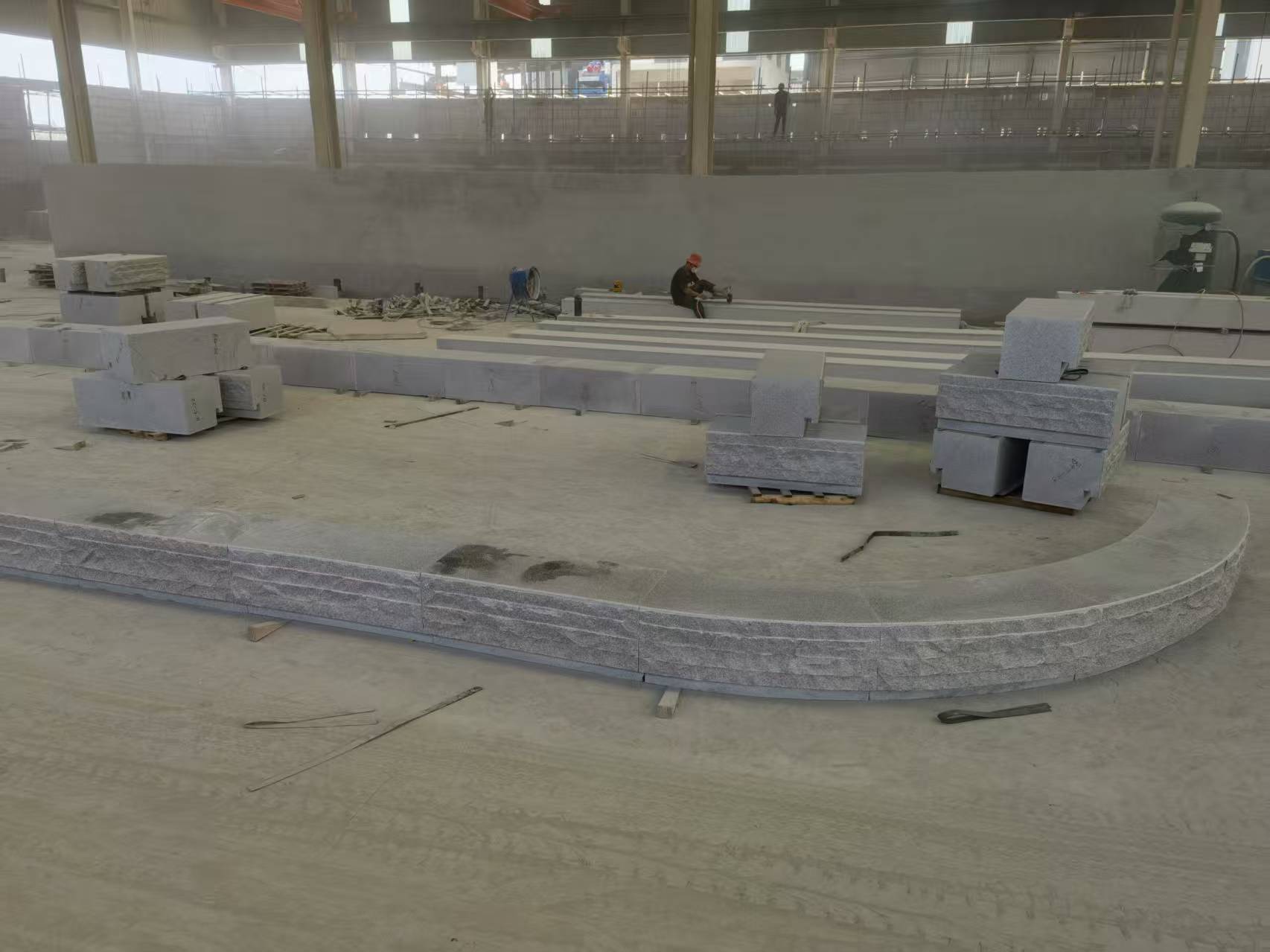 平顶山 芝麻白整石坐凳（光面+自然面）