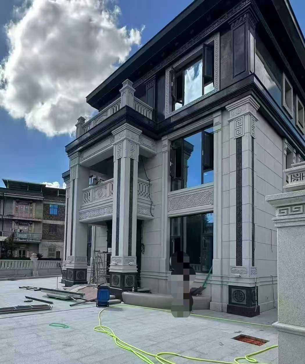 平顶山 别墅干挂，芝麻白与芝麻黑完美配合